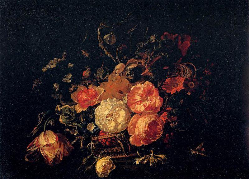 Rachel Ruysch Basket of Flowers oil painting image